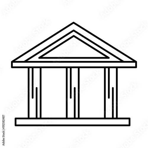 bank building isolated icon vector illustration design