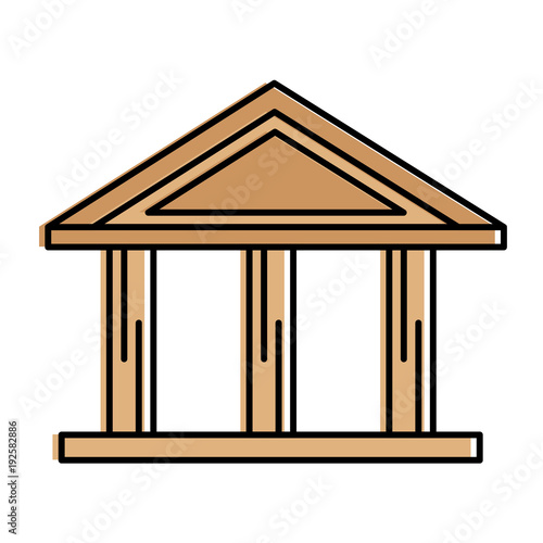 bank building isolated icon vector illustration design