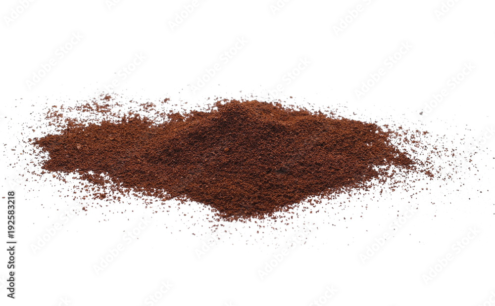Instant coffee, pile of powdered isolated on white background Instant coffee, pile of powdered isolated on white background