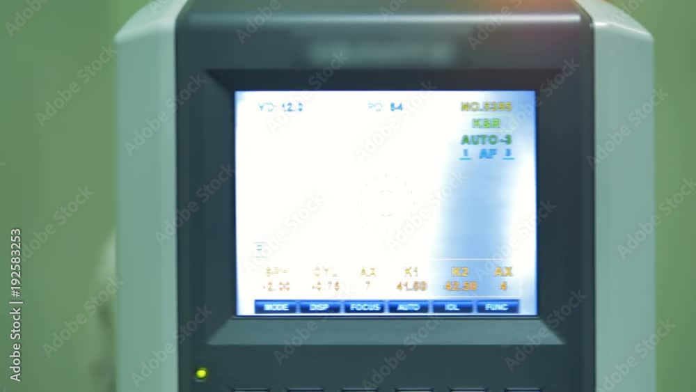 Close up of a screen image of the eyes being examined Close up of a screen image of the eyes being examined