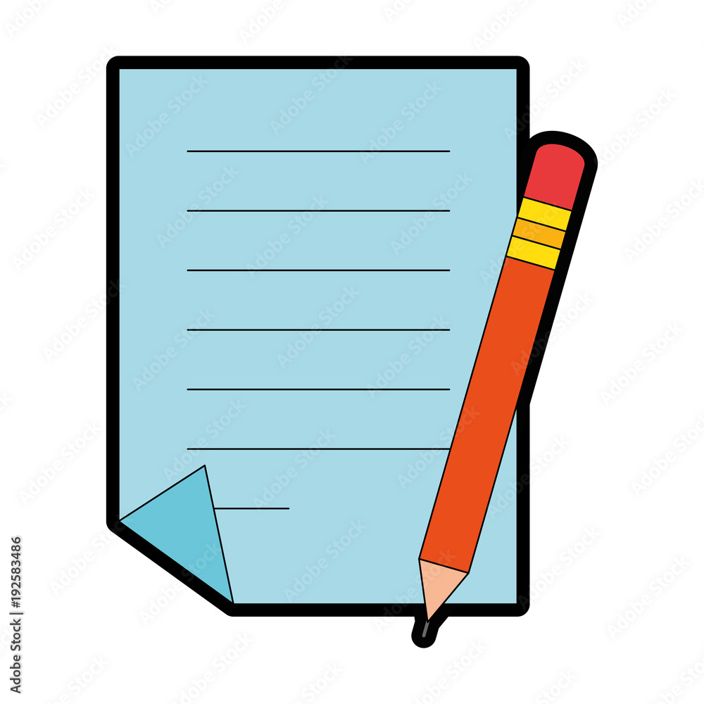document paper with pencil vector illustration design document paper with pencil vector illustration design