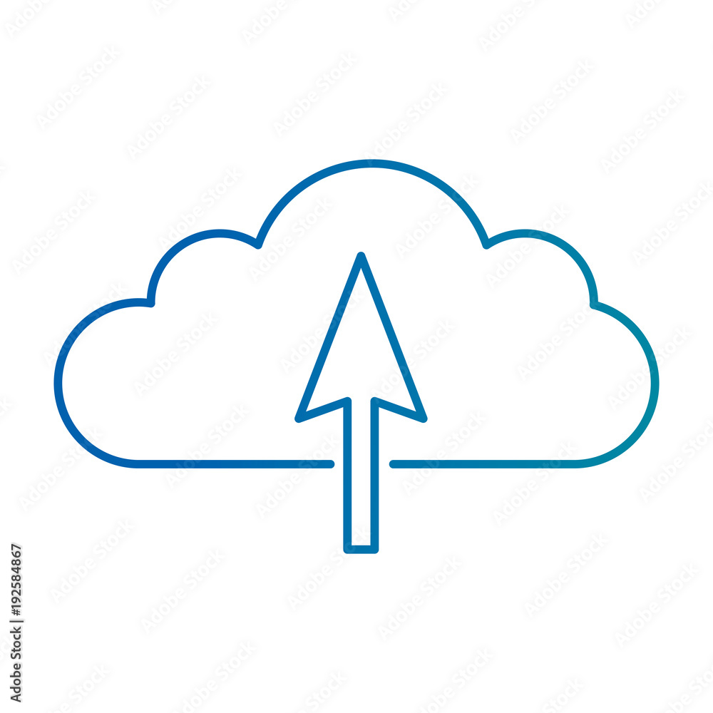 cloud computing with arrow upload vector illustration design cloud computing with arrow upload vector illustration design