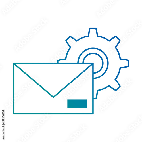 envelope mail with gear vector illustration design