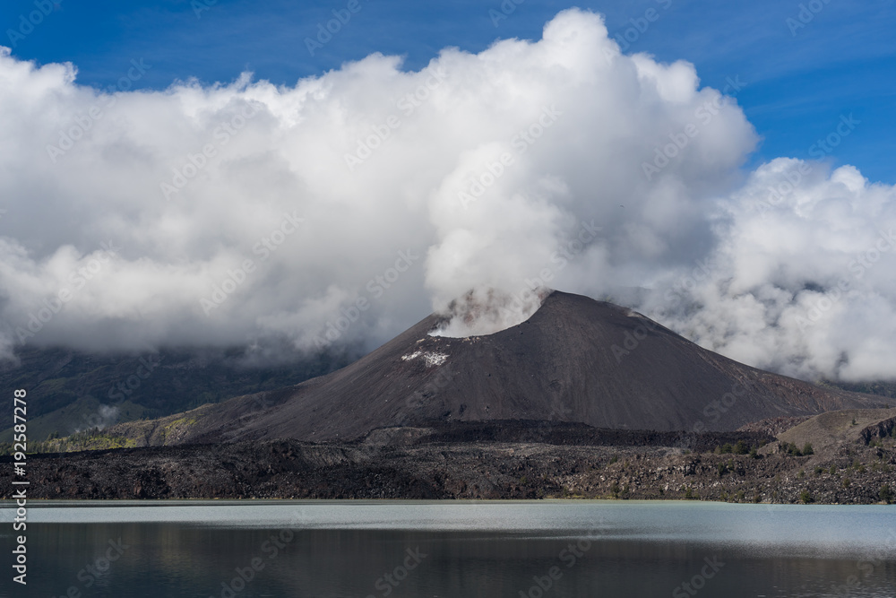 Rinjani active volcano mountain in Lombok island, Indonesia Rinjani active volcano mountain in Lombok island, Indonesia