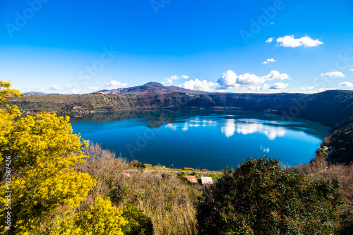 Lake Albano  a volcanic crater lake near Rome  Italy