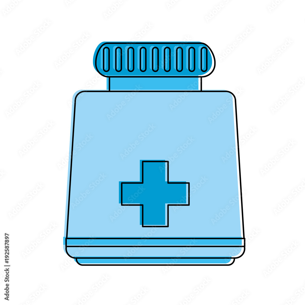 Obraz premium Medicine bottle symbol icon vector illustration graphic design