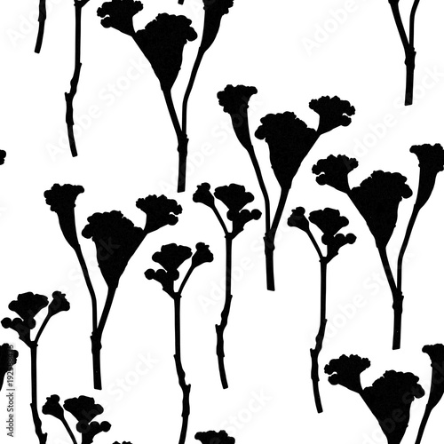 Vector floral botanical seamless pattern with hand drawn herbs and twigs .