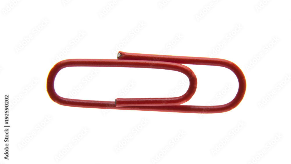 red paper clips isolated on white background red paper clips isolated on white background
