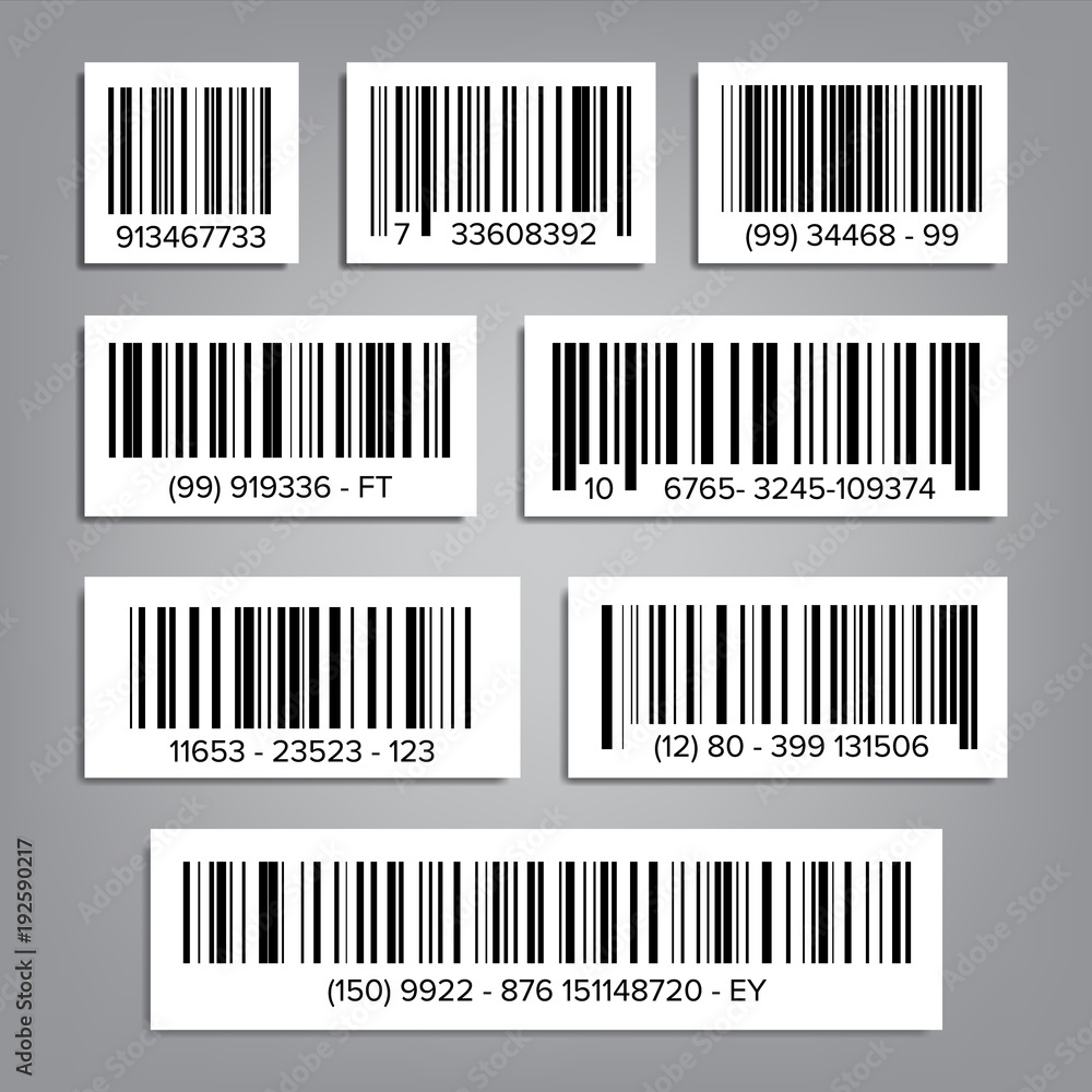 Bar Code Set Vector. UPC Bar Codes. Universal Product Code. Market Trademark. Isolated Illustration Stock Vector Adobe Stock