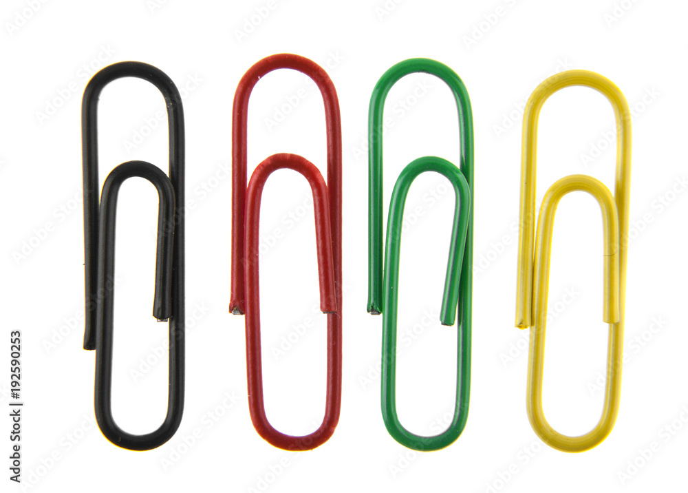 paperclips isolated on white background paperclips isolated on white background