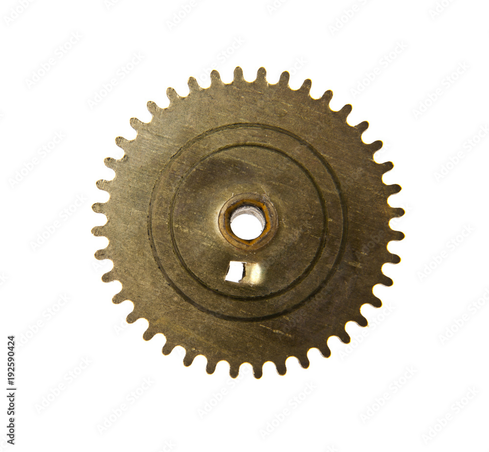 gears from old clock isolated on white background gears from old clock isolated on white background