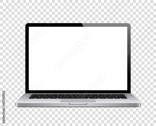 Realistic laptop. Stock vector
