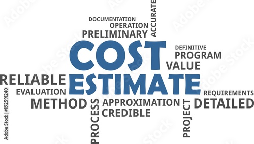 word cloud - cost estimate