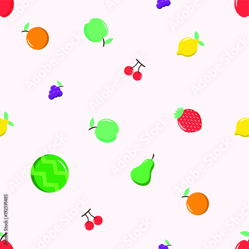 Seamless pattern background with the fruits vector set