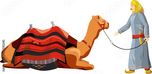 camel and bedouin