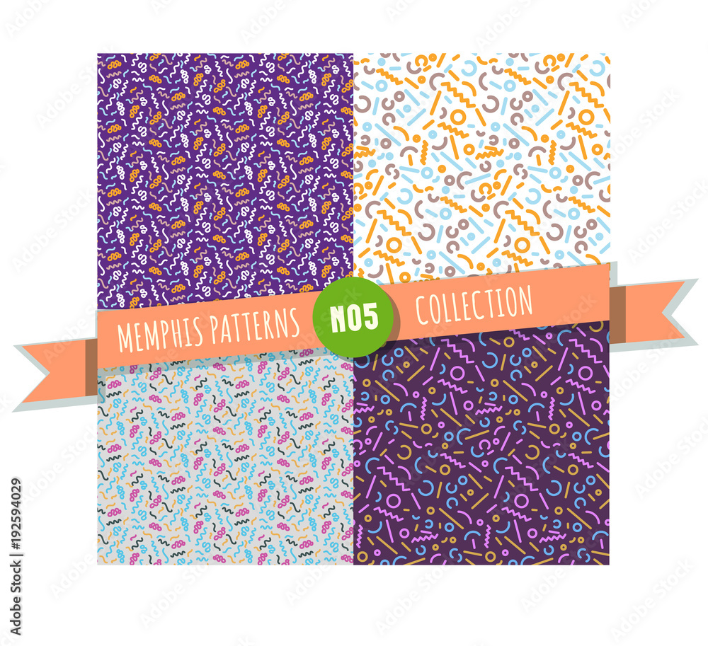 Memphis seamless pattern collection