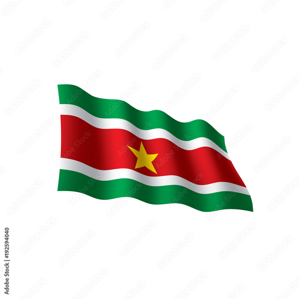 Obraz premium Suriname flag, vector illustration