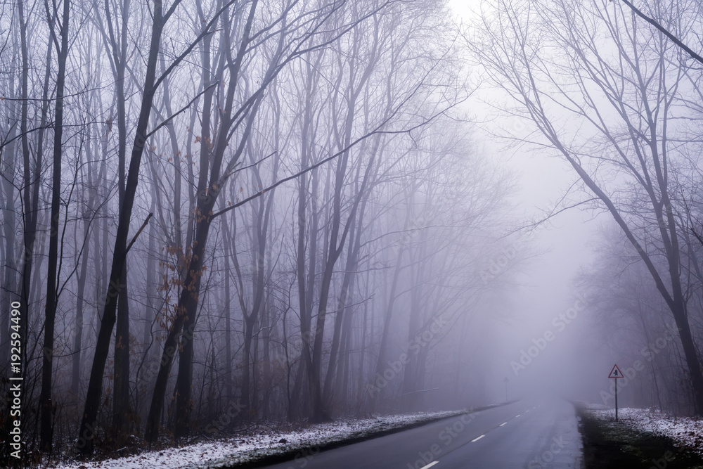 landscape with winter mountain road landscape with winter mountain road