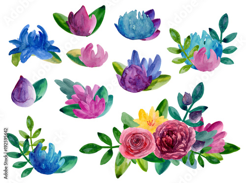 Watercolor abstract flowers...