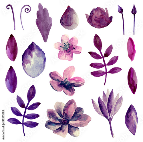 Watercolor purple and pink ...