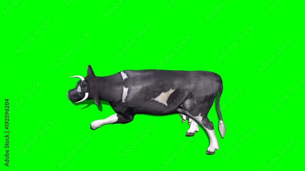 cow lays down and rest 4 - green screen cow lays down and rest 4 - green screen