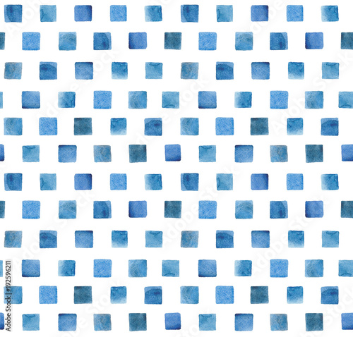Watercolor blue geometric p...