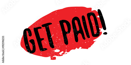 Get Paid rubber stamp. Grunge design with dust scratches. Effects can be easily removed for a clean, crisp look. Color is easily changed.