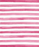 Watercolor pink and white stripes background. Hand painted lines