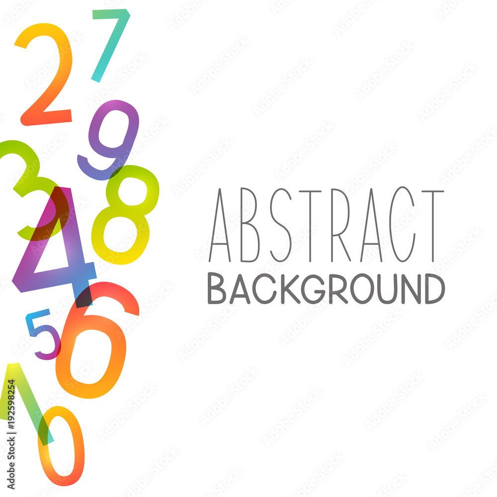 Abstract background with color numbers Stock Vector | Adobe Stock