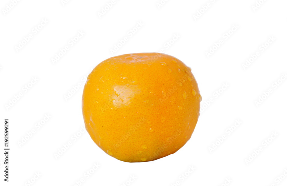 orange with water drop on white background orange with water drop on white background