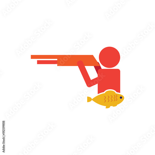 Fish Hunt Logo Icon Design