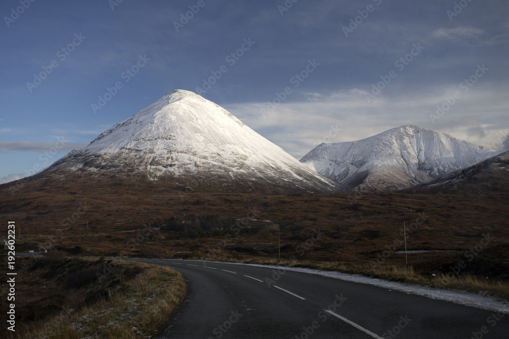 Scottish winter road, Isle of Skye