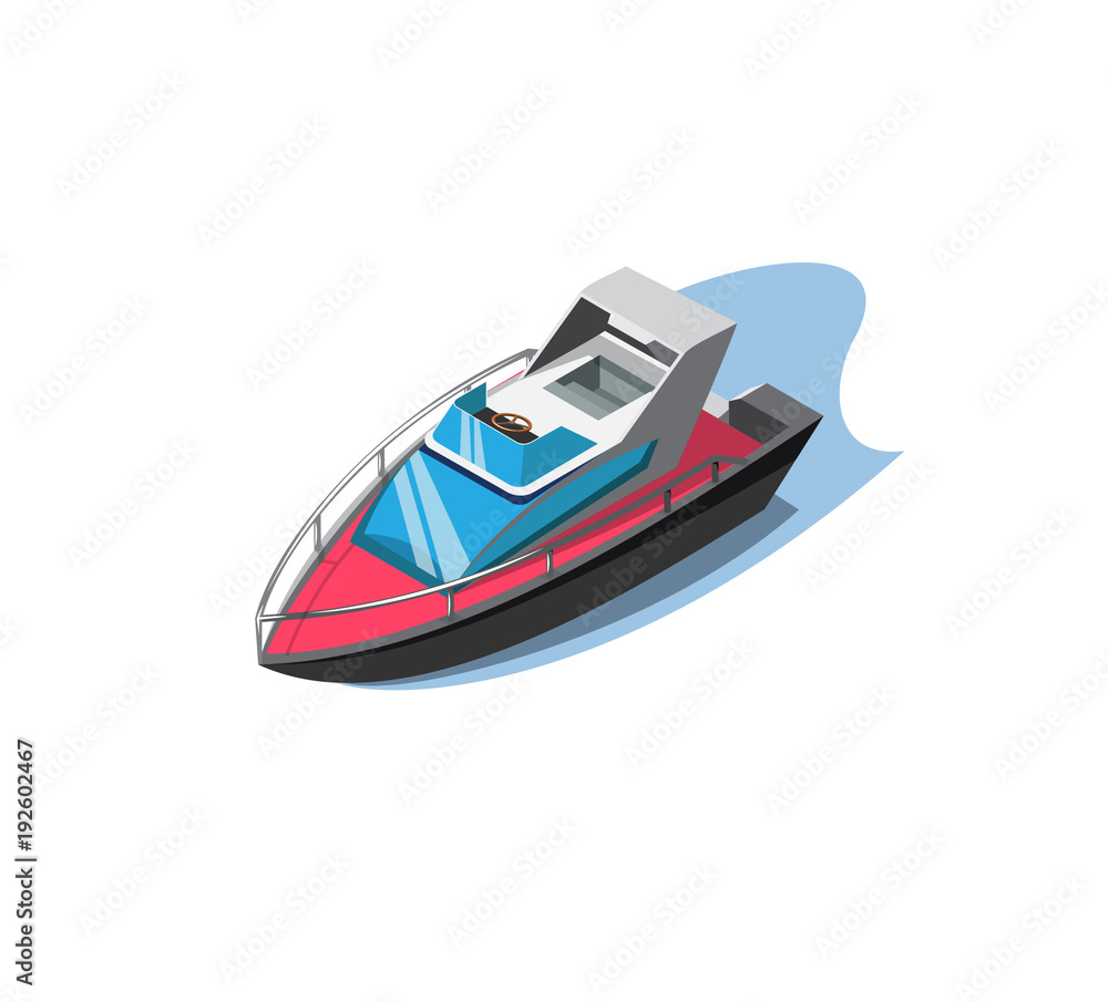 yacht club, painted speed boat, water sports, rest at sea, vector illustration yacht club, painted speed boat, water sports, rest at sea, vector illustration