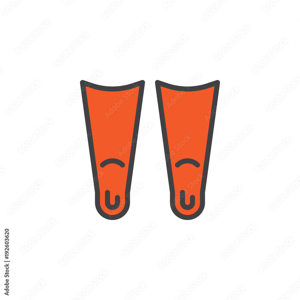 Swimming flippers filled outline icon, line vector sign, linear colorful pictogram isolated on white. Swimming fins symbol, logo illustration. Pixel perfect vector graphics Swimming flippers filled outline icon, line vector sign, linear colorful pictogram isolated on white. Swimming fins symbol, logo illustration. Pixel perfect vector graphics