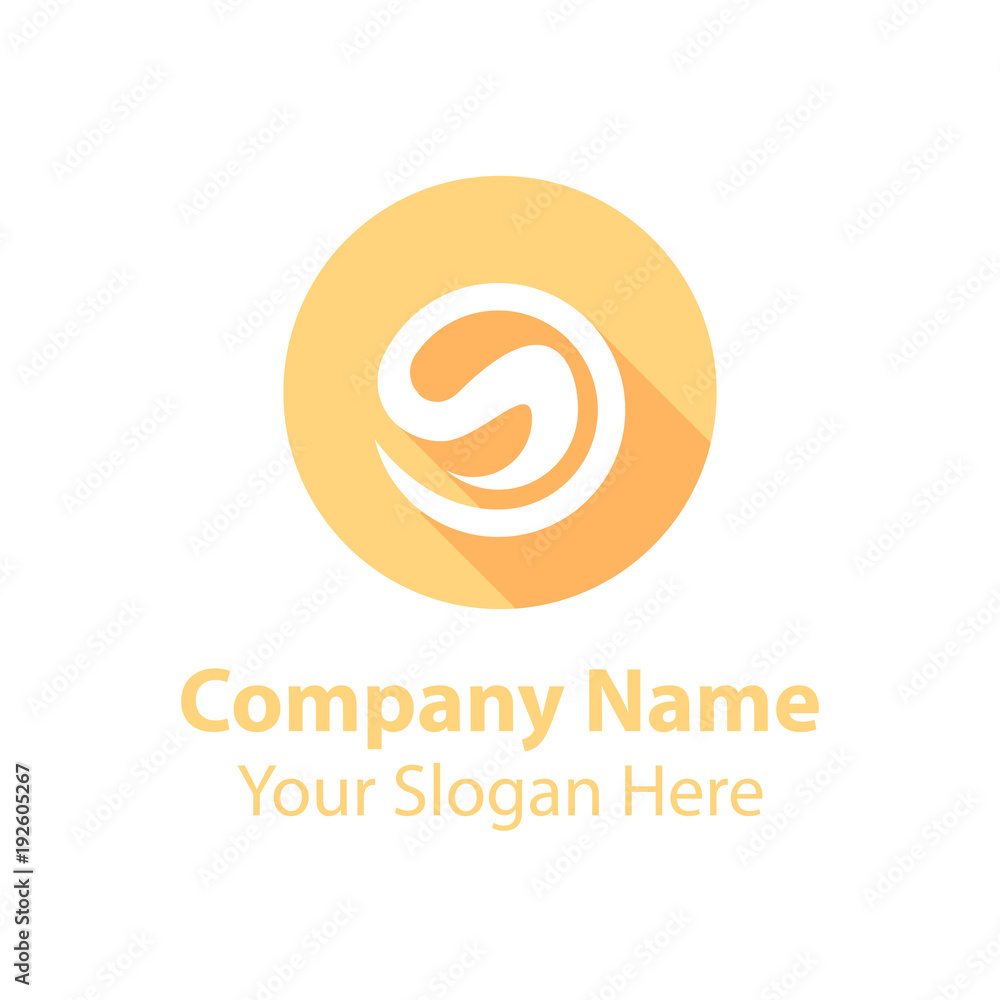 abstract logo design in circle flat icon style with long shadow abstract logo design in circle flat icon style with long shadow
