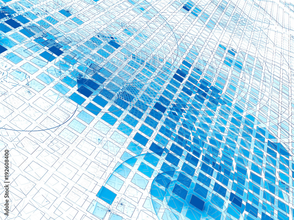 Obraz premium Glowing cells - abstract digitally generated image