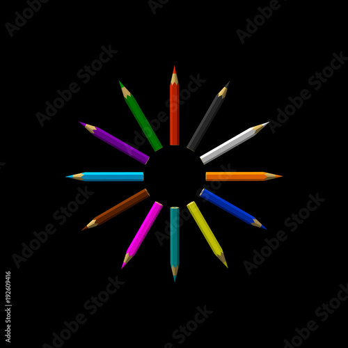 Color pencils. Isolated on ...