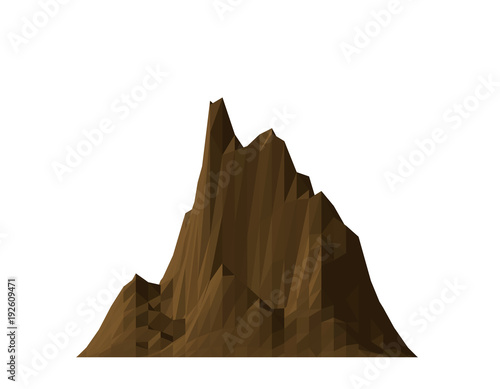 Mountain rock. Isolated on white background. Vector illustration.Flat style.