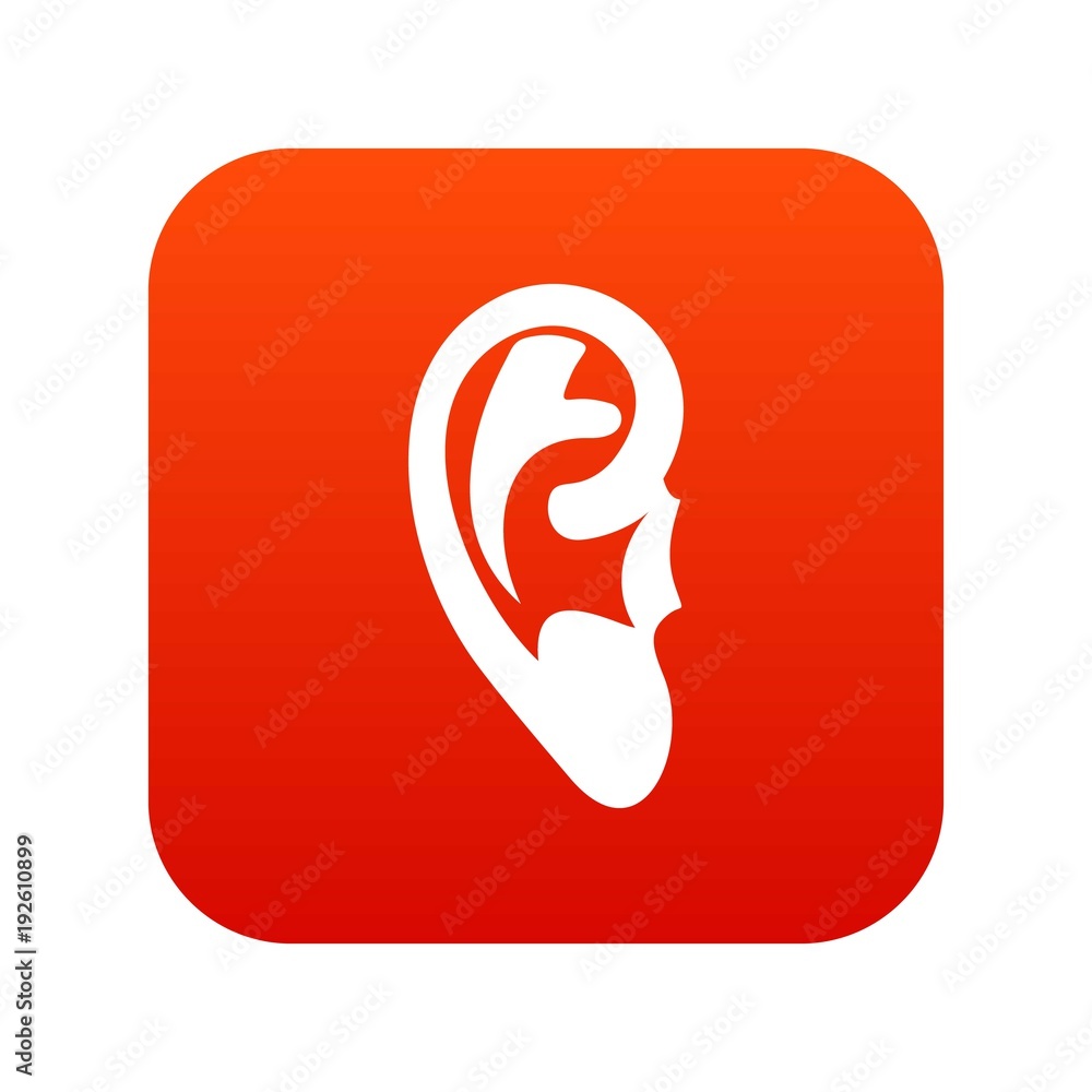 Ear icon digital red Ear icon digital red