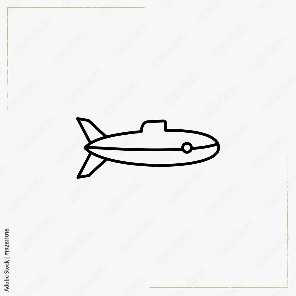submarine line icon submarine line icon