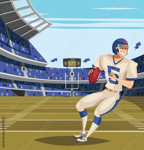 American Football player on football feild