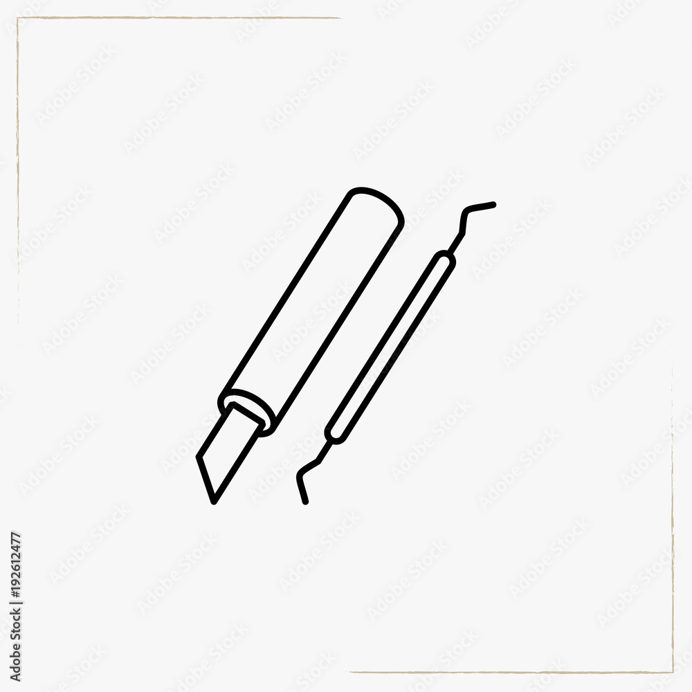 cutter line icon cutter line icon