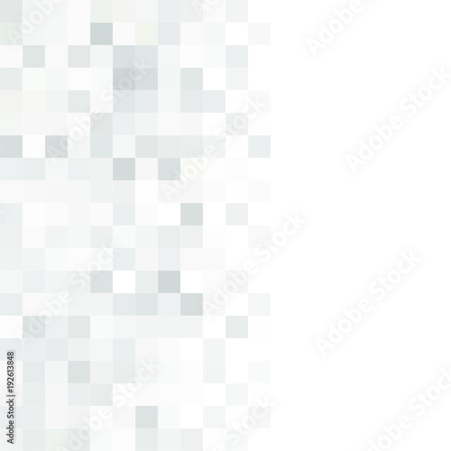 Abstract gray white background with mesh of squares. Mosaic. Geometric template. Digital style.