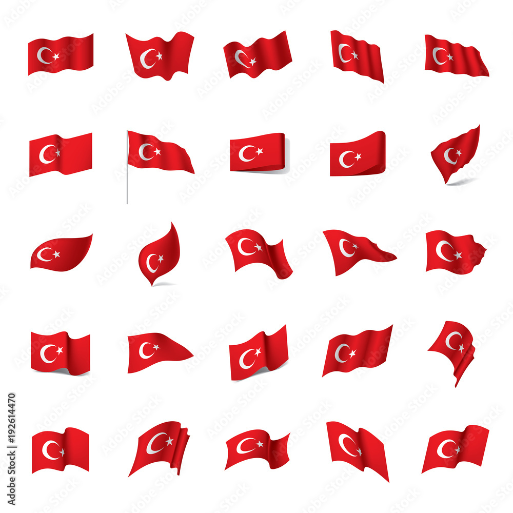Fototapeta premium Turkey flag, vector illustration