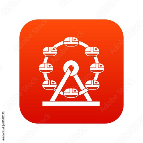 Giant ferris wheel icon digital red