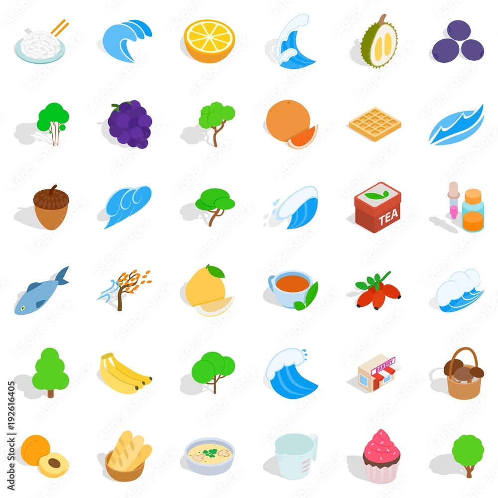 Wild icons set, isometric style Wild icons set, isometric style