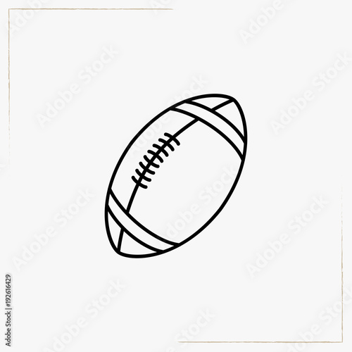rugby ball line icon