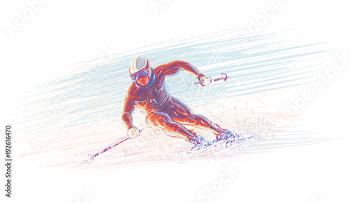 Skier/winter olimpic illustration. Vector. eps 10. 