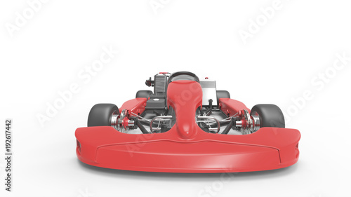Go kart car. Karting. 3D rendering.