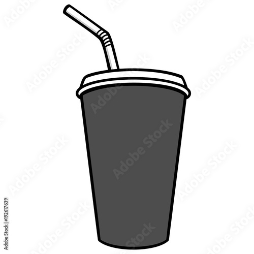 Fountain Drink Illustration - A vector cartoon illustration of a restaurant Fountain Drink.